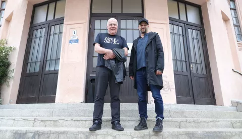Osijek, 17. 04. 2025., kino Urania, Praslovan, projekcija filma, Zoran Predin, Slobodan Maksimović - redateljSNIMIO BRUNO JOBST