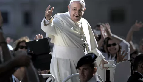 March 13, 2023 marks 10 years of Pontificate for Pope Francis. in the picture: Pope Francis during his weekly general audience in St. Peter square at the Vatican, Wednesday. September 3, 2014. Photo: Stefano Spaziani/ipa-agency.net/IPA