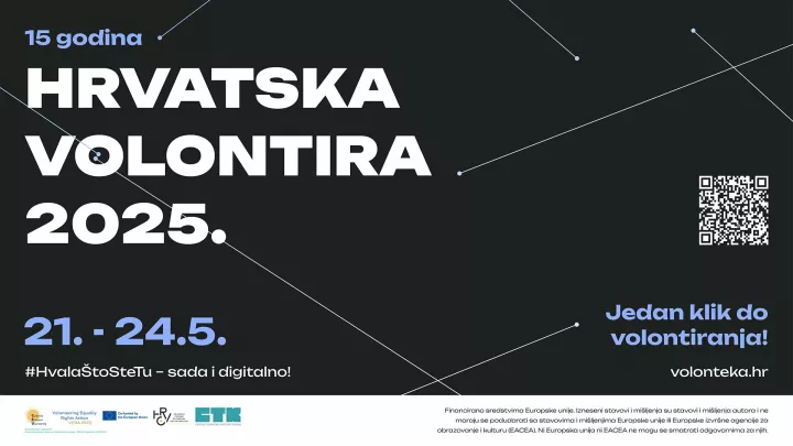 Hrvatski centar za razvoj volonterstva i volonterski centri diljem Hrvatske, od 21. do 24. svibnja organiziraju 15. nacionalnu kampanju "Hrvatska volontira". Tim povodom iz HCRV-a pozivaju sve organizatore volontiranja da se pridruže jednoj od najbrojnijih volonterskih kampanja u Hrvatskoj.