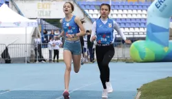 Osijek, 25. 04. 2024., Stadion Gradski vrt, atletika, Erste plava liga, djeca, trcanje, skok u dalj, kugla, vortexSNIMIO BRUNO JOBST