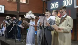 Osijek, 24. 04. 2025, Osnovna škola Fran Krsto Frankopan, Dan škole, predstavljanje jubileja škole i službene himne, modna revja, radionic, šetnja.snimio GOJKO MITIĆ