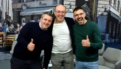 Zagreb, 03.04.2025 (pogled) - spica s Macanom, podcast, na slikama Kresimir Macan, Toni Milun, Marko Bogdan.foto Davor Kovacevicpogled