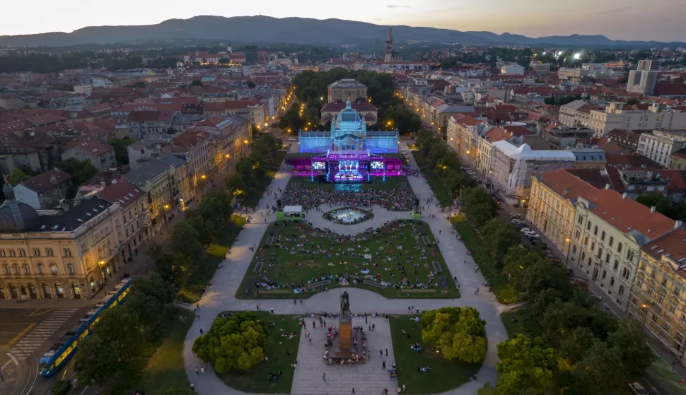 26.06.2022., Zagreb - Zracna fotografija koncerta Zagreb Classic koji se odrzava na Trgu kralja Tomislava. Photo: Davor Puklavec/PIXSELL