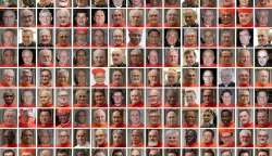 epa12053612 A combo made from handout picture provided by the Vatican Media shows the 135 Cardinal Electors. From top left; 1st row: C. Osoro Sierra, R. Sarah, S. Rylko, J. Coutts, T.P.J. Radcliffe, V. Puljic, A. Canizares Llovera, V.G. Nichols, JP.Kutwa, N.P. Ouedraogo, J. Njue, M. Zenari, C.L.Y.G. Pierre, F.Filoni, J.J. Omella - 2nd row: F. Montenegro, M. Czerny, T.C. Collins, E.P. Tscherrig, G. Betori, J. Braz de Aviz, A.A. dos Santos Marto, J.De Kesel, A.L. Ramazzini Imeri, K.J. Farrell, A.M.R. Patabendige Don, M.A. Poli, W.D. Gregory, M. Semeraro, G.L. Mueller - 3rd row: J.A. Dew, R.L. Burke, L.R. Sako, J. de la Caridad Garcia Rodriguez, B.D. Souraphiel, M. Clemente, G.Petrocchi, P.K.A. Turkson, C. M. Bo, F.R. Ortega, T.A.M. Maeda, L.J. Brenes Solorzano, B.J. Cupich, J. Bozanic, D.N. DiNardo 4th row: F.X.K. Kovithavanij, O.P. Scherer, A. Arborelius, J.M. Harvey, A. Gomes Furtado, C. Aguiar Retes, K. Nycz, C.G. Castillo Mattasoglio, T.M. Dolan, A. Roche, K. Koch, O.J. Tempesta, I. Suharyo Hardjoatmodjo, O. Cantoni, P. Barbarin - 5th row: L.U. Steiner, A.Martinez Flores, S. Francis, L. You Heung-sik, D. Mamberti, J.F. Advincula, J.W. Tobin, C. Lopez Romero, V. Bokalic Iglic, P. Erdo, F.N.A.S. do Rosario Ferrao, W.J. Eijk, R. Marx, A. De Donatis, R.W. McElroy 6th row: D. Tsarahazana, P.Parolin, R.F. Prevost, C. Gugerotti, M.M. Zuppi, L.G. Cabrera Herrera, R. M. Woelki, L. Nemet, S.Brislin, J.Ribat, M. Grech, F.N. Chomali Garib, L.A.G. Tagle, W.S.C. Goh, G.C. Lacroix 7th row: J-C. Hollerich, A.S. Rossi, T.I. Kikuchi, A. Kambanda, C. Langlois, J-M. Aveline, P.V.S. David, D.F. Sturla Berhouet, S. Chow Sau-yan, S. da Rocha, F. Ambongo Besungu, C. Baselios, P. Rugambwa, A.F. Artime, J. Spengler 8th row: I. Bessi Dogbo, A. Poola, S.P.P. Mafi, L.J. Rueda Aparicio, J-P. Vesco, V.M. Fernandez, D.Battaglia, P.E. Okpaleke, D.J. Mathieu, K. Krajewski, S.A.M. Mulla, G. Rys, A.P. Lojudice, F. Baggio, P. Pizzaballa 9th row: J. Cobo Cano, M. Gambetti, J. Tolentino de Mendonca, R