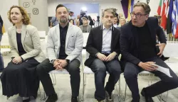 Zagreb, 28.04.2025. - Na konferenciji za medije predstavljena je platforma Vlasništvo i financiranje medija Agencije za elektroničke medije (AEM). Na fotografiji Krešimir Partl, Nina Obuljen Koržinek, Robert Tomljenović, Josip Popovac.  foto HINA/ Lana SLIVAR DOMINIĆ/ lsd