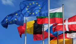 The national flags of the European Union member states sway in the wind attached to flag poles in front of the European parliament building in Strasbourg, France, 12 April 2016. Photo: Karl-Josef Hildenbrand/dpa/DPA/PIXSELL