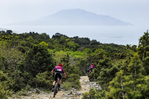 Riders during Stage 2 of the 2025 4Islands Epic, Cres, Croatia on the 17 April 2025. Photo bySam Clark/4Islands Epic.