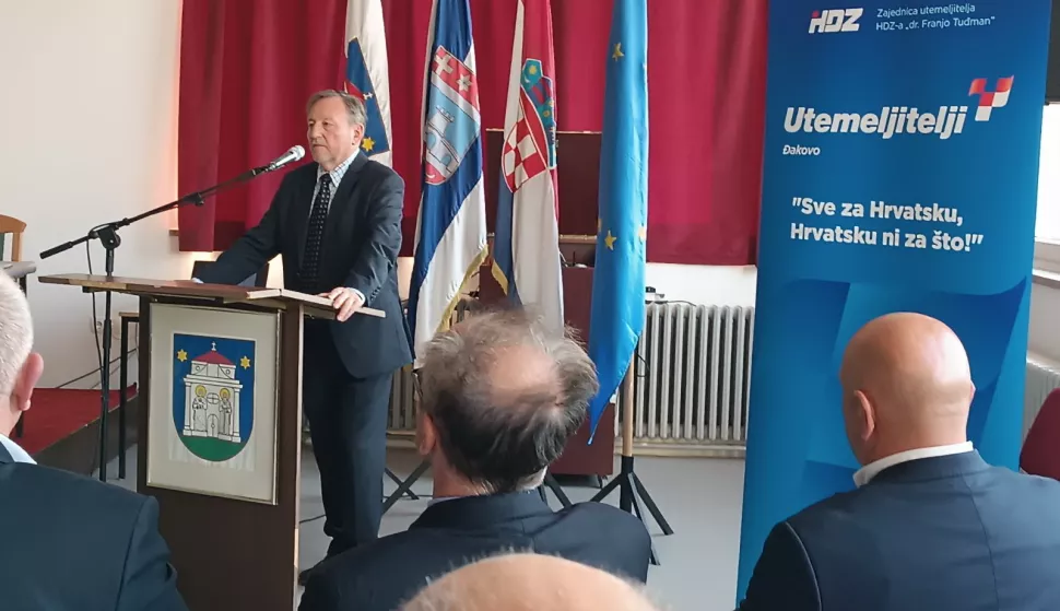 Đakovo, 29. 4. 2025. Osnivačka skup&scaron;tina Gradske organizacije Zajednice utemeljitelja HDZ-a "Dr. Franjo Tuđman" Grada Đakova