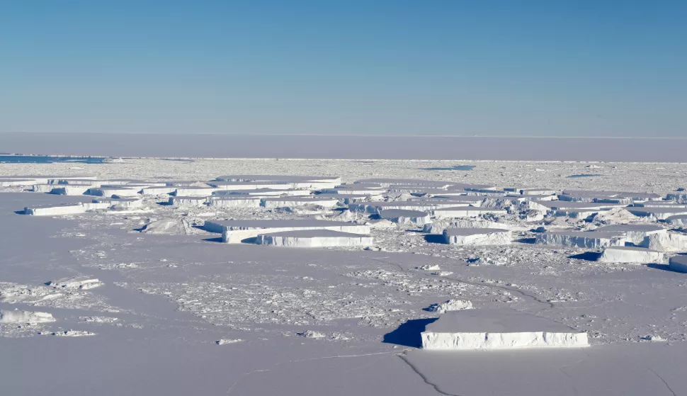 epa07134800 A handout photo made available by the NASA's Operation IceBridge on 23 October 2018 shows a view on tabular icebergs in the northern Antarctic Peninsula, 16 October 2018 (issued 01 November 2018). Operation IceBridge, NASAâ€™s longest-running aerial survey of polar ice, flew over the northern Antarctic Peninsula on 16 October 2018 to assess changes in the ice height of several glaciers draining into the Larsen A, B and C embayments. IceBridge senior support scientist Jeremy Harbeck spotted a very sharp-angled, tabular iceberg floating among sea ice just off of the Larsen C ice shelf. EPA/NASA/Jefferson Beck/HANDOUT HANDOUT EDITORIAL USE ONLY/NO SALES