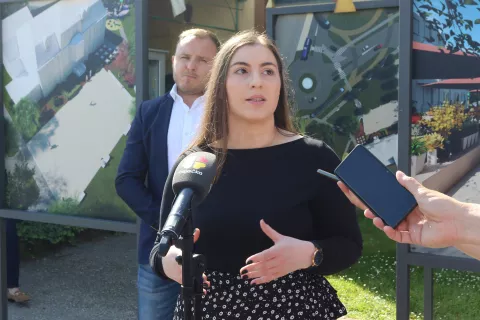 Osijek, 03. 05. 2025, Dvorac Mačkamama, Ivan Radić predstavio projekt novog trga....snimio GOJKO MITIĆ