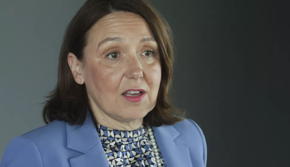 Zagreb, 16.04.2025. - Izjave za medije nakon sjednice Vlade. Na fotografiji ministrica zdravstva Irena Hrstić. foto HINA/ Lana SLIVAR DOMINIĆ/ lsd