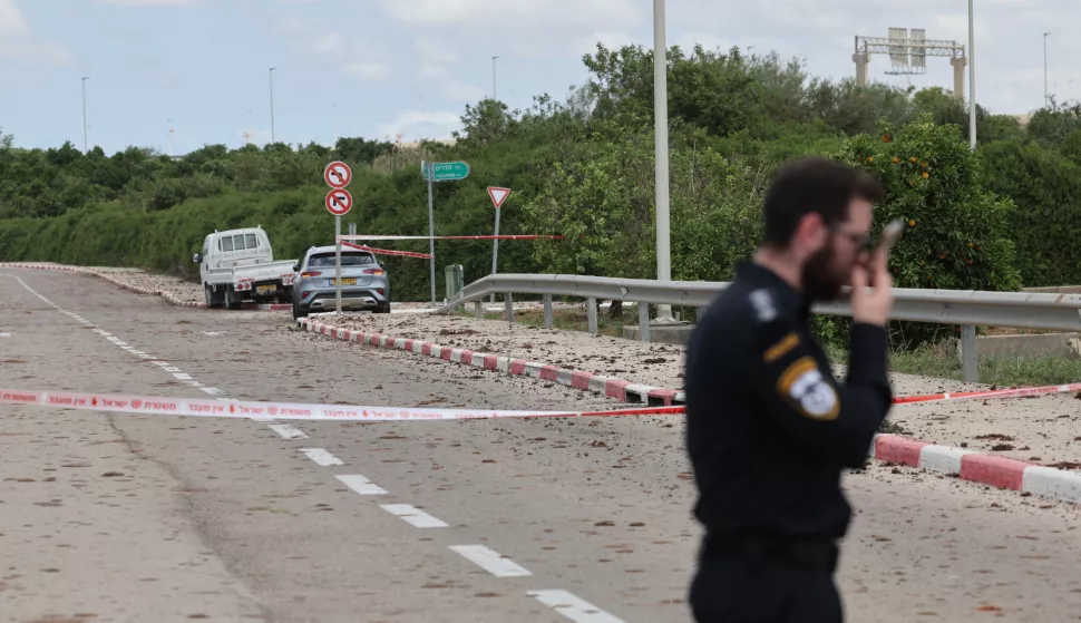 epaselect epa12072582 Police inspect the damage caused by a ballistic missile fired from Yemen at the Ben Gurion airport near Tel Aviv, Israel, 04 May 2025. According to Israel's military spokesperson, a ballistic missile fired from Yemen hit at the Ben Gurion airport. Yemen's Houthis have claimed responsibility for launching the missile. EPA/ABIR SULTAN