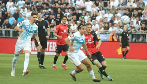 Rijeka, 4.5.2025.- Susret 33. kola HNL-a Rijeka - Gorica na stadionu Rujevica. foto HINA/ Miljenko KLEPAC/ ua