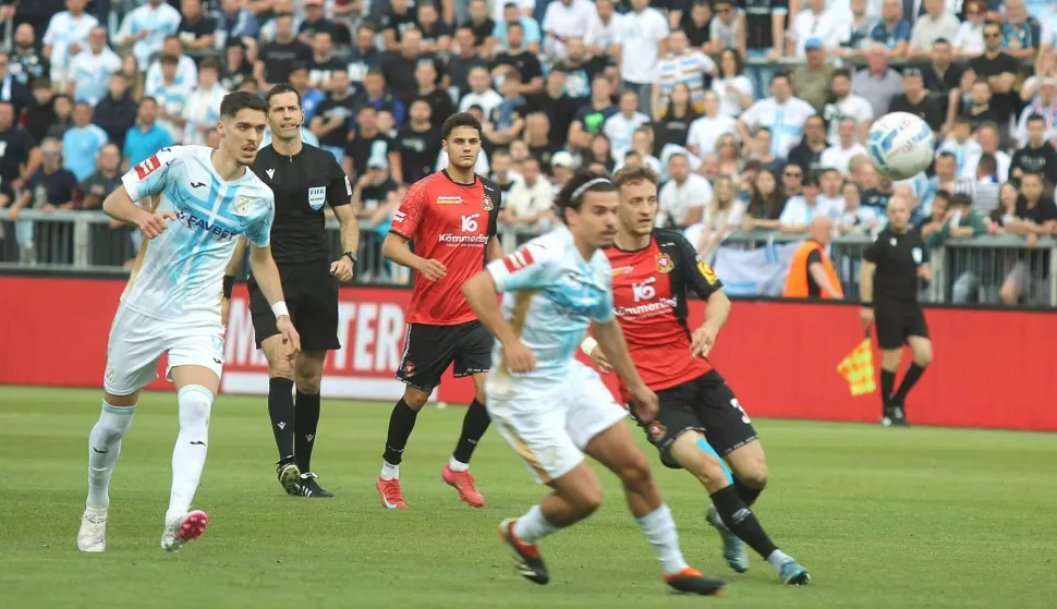 Rijeka, 4.5.2025.- Susret 33. kola HNL-a Rijeka - Gorica na stadionu Rujevica. foto HINA/ Miljenko KLEPAC/ ua