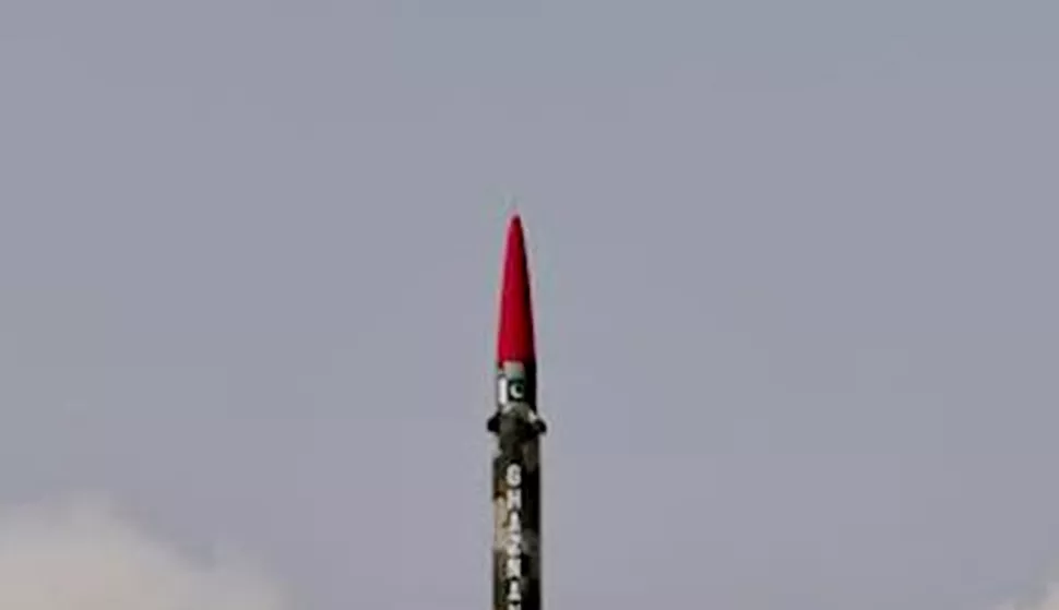 PAKISTAN-SHORT-RANGE MISSILE-TEST(140422) -- PAKISTAN, April 22, 2014 (Xinhua) -- This handout photo released by the Pakistan army's Inter-Services Public Relations (ISPR) office on April 22, 2014, shows a Short Range Surface to Surface Ballistic Missile Hatf III (Ghaznavi) launched from an undisclosed location in Pakistan. Pakistan successfully test-fired a nuclear-capable ballistic missile on Tuesday, the military said.(Xinhua/ISPR)ISPR Photo: XinHua/PIXSELL