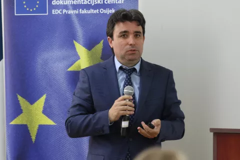 Osijek, 05. 05. 2025, Pravni fakultet, Dan Europe: Tribina za mlade, gost Hristo Hristov.snimio GOJKO MITIĆ