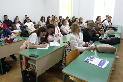 Osijek, 05. 05. 2025, Pravni fakultet, Dan Europe: Tribina za mlade, gost Hristo Hristov.snimio GOJKO MITIĆ