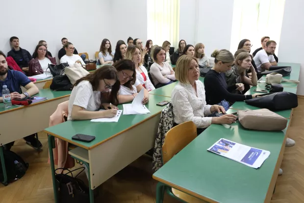 Osijek, 05. 05. 2025, Pravni fakultet, Dan Europe: Tribina za mlade, gost Hristo Hristov.snimio GOJKO MITIĆ