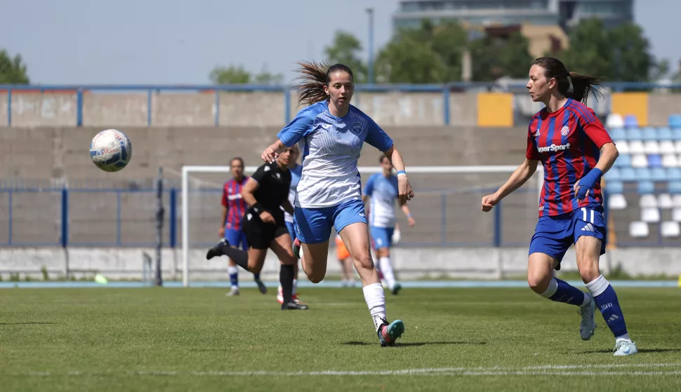 Osijek, 04. 05. 2025., Stadion Gradski vrt, Osijek - Hajduk (Split), nogometa&scaron;ice, Liga za prvakinje Magenta ligeSNIMIO BRUNO JOBST