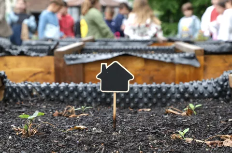 Osijek, 06. 05. 2025., O&Scaron; Retfala, &scaron;kolski vrt, otvorenje, priredba, povi&scaron;ene sadnice, učenici, sadnice, zemlja; poljoprivreda; ilustracijaSNIMIO BRUNO JOBST