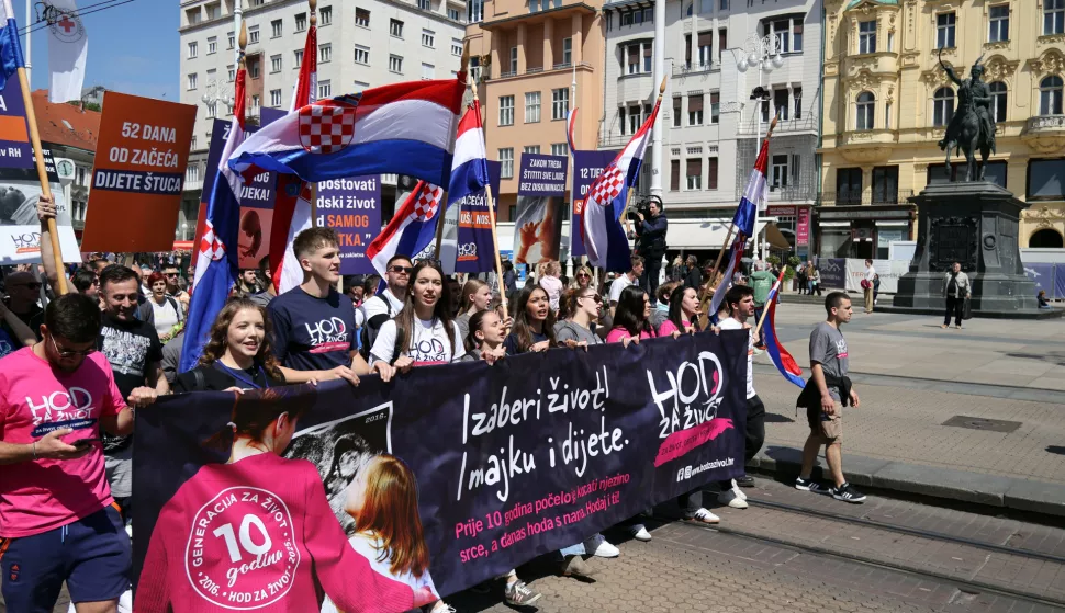 Zagreb, 10.5.2025 - 10. povorka Hod za život, pod geslom "Izaberi život i majku i dijete". Foto Hina/ Dario GRZELJ/ dag