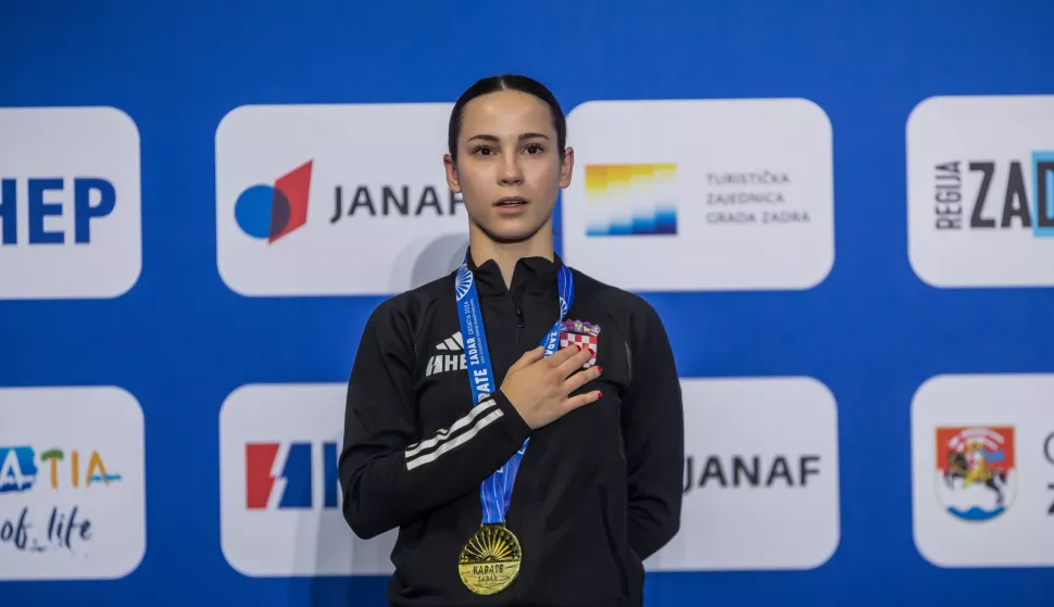 11.05.2024., Zadar - Senior Championship Karate 2024. Sgardelli Ema osvojila je Zlato. Photo: Zvonimir Barisin/PIXSELL