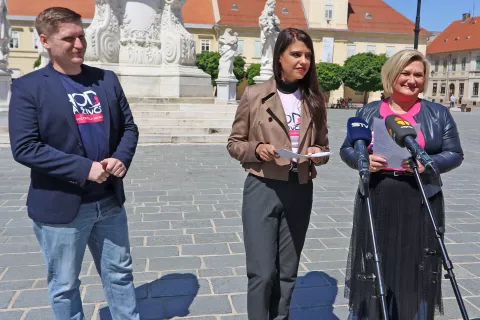 Osijek, 13. 05. 2025, Trg Svetog Trojstva, press Hod za život.snimio GOJKO MITIĆ