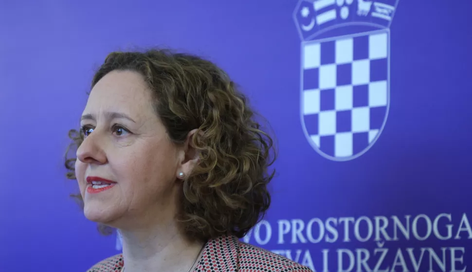 Zagre,22.3.2025.- U povodu 5. godišnjice zagrebačkog potresa, potpredsjednik Vlade i ministar prostornog uređenja, graditeljstva i državne imovine Branko Bačić i ministrica kulture i medija Nina Obuljen Koržinek održali su konferenciju za novinare o obnovi privatnih i javnih zgrada u cjelovito obnovljenoj zgradi Ministarstva prostornoga uređenja, graditeljstva i državne imovine i zatim obišli Hrvatski prirodoslovni muzej. foto HINA/ Tomislav Pavlek/ tp