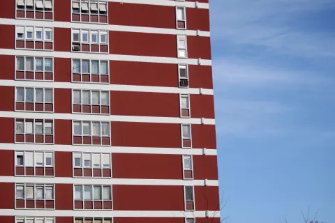 snimio Davor KIBEL,Osijek, 16.01.2015. Crveni neboder, stanovi, stanovanje, nekretnina