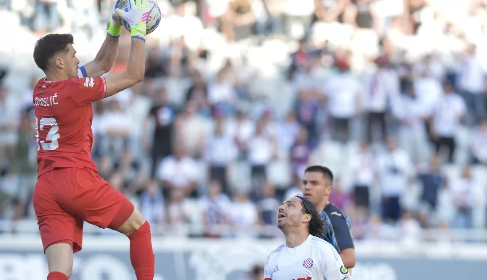 Split, 18.05.2025 - Utakmica 35. kola Prve HNL, Hajduk - Rijeka. Na slici Martin Zlomislić.foto HINA/ Mario STRMOTIĆ/ ds