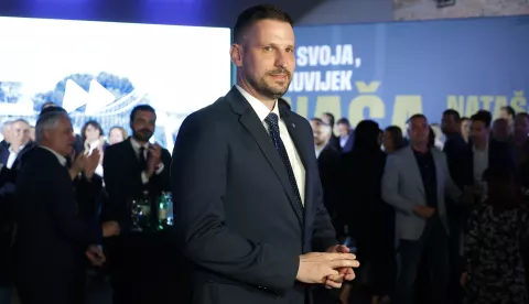 Osijek, 18. 05. 2025., Sport House; HDZ - stožer; Ivan Radić - gradonačelnik, slavlje, premoćna pobjedaSNIMIO BRUNO JOBST