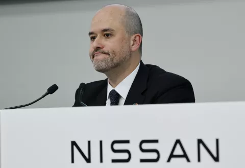 epa12095571 Nissan Motor Corporation President and CEO Ivan Espinosa attends a press conference announcing the carmaker's results for fiscal year 2024, in Yokohama, Japan, 13 May 2025. Nissan Motor Co. said it will eliminate around 20,000 jobs globally, including in Japan, and that it will close seven domestic and overseas plants by fiscal year 2027, after recording a net loss of 670.9 billion yen (4.5 billion dollars) in FY2024. EPA/FRANCK ROBICHON