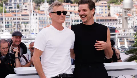 Joaquin Phoenix and Pedro Pascal attend the "Eddington" photocall at the 78th annual Cannes Film Festival at Palais des Festivals on May 17, 2025 in Cannes, France. Photo by Anne Barson/ABACAPRESS.COM Photo: Barson Anne/ABACA/ABACA