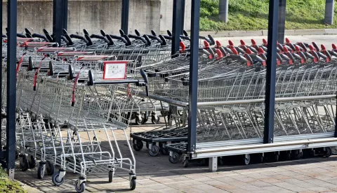 Vukovar, 31.01.2025. - Bojkot trgovina u Vukovaru. Na fotografiji Kaufland.foto HINA/ Gordan PANIĆ/ gp
