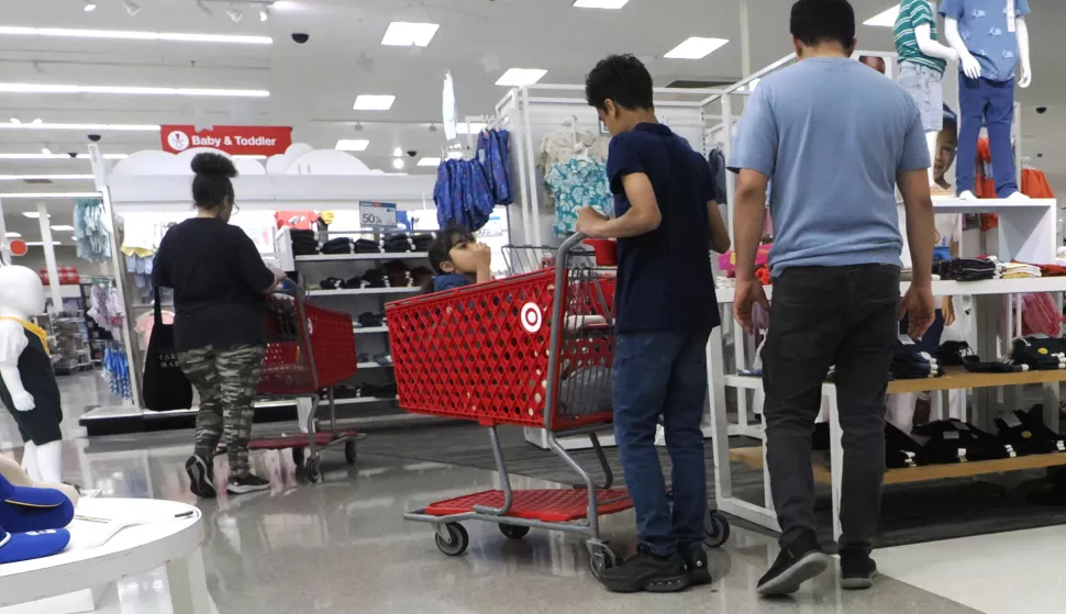 epa12066372 Shoppers at a Target store in San Leandro, California, USA, 30 April 2025. Executives from Walmart, Target and Home Depot met with US President Trump to discuss the path forward on trade as the retailers work through their pre-tariff inventories. The CEO's of the three retailers advised President Trump that tariffs could potentially disrupt retail supply chains and lead to product shortages and empty shelves in time for peak shopping periods such as back to school and Halloween. EPA/JOHN G. MABANGLO