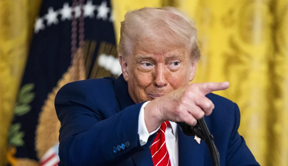 epa12084238 US President Donald Trump speaks at a 'celebration of military mothers' in the East Room of the White House in Washington, DC USA, 08 May 2025. EPA/JIM LO SCALZO