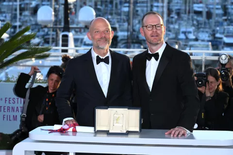 Cannes, 78th Cannes Film Festival 2025, Photocall Palmares In the picture Joachim Trier, Eskil Vogt (Photo by Alberto Terenghi/Cannes/ipa-agency.net/IPA/Sipa USA) Photo: IPA/SIPA USA