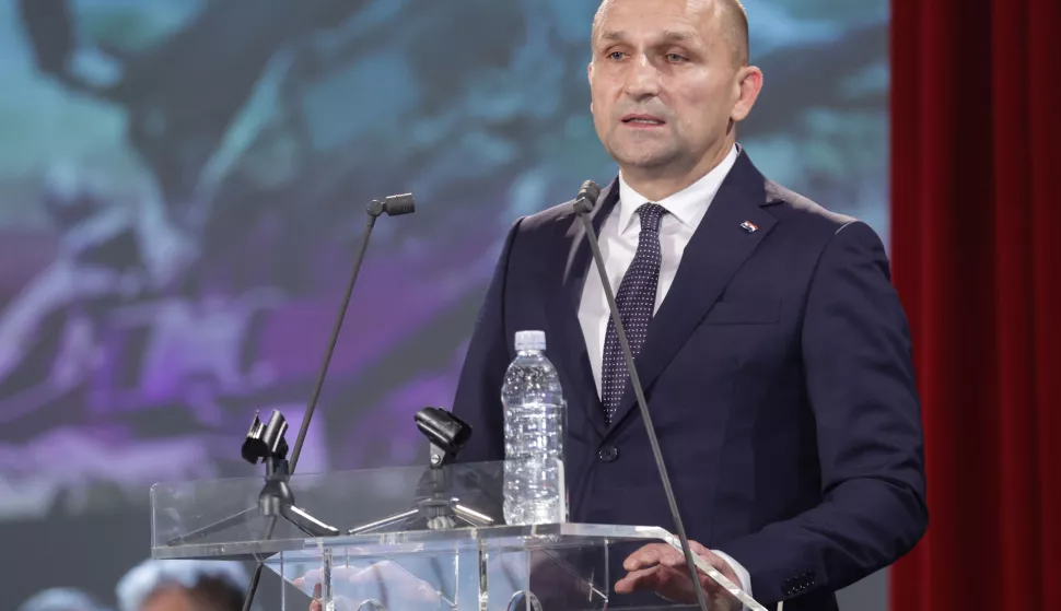 Zagreb, 28.05.2025. - Svečana akademija povodom obilježavanja Dana Hrvatske vojske, Dana Hrvatske kopnene vojske i 34. obljetnice ustrojavanja Hrvatske vojske. Na fotografiji Ivan Anu&scaron;ić.foto HINA/ Admir BULJUBA&Scaron;IĆ/ abu