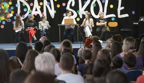 Osijek, 28. 05. 2025., OŠ Tin Ujević, Dan škole, predstavljanje web stranice, www.jug2usrcu.com, SNIMIO BRUNO JOBST