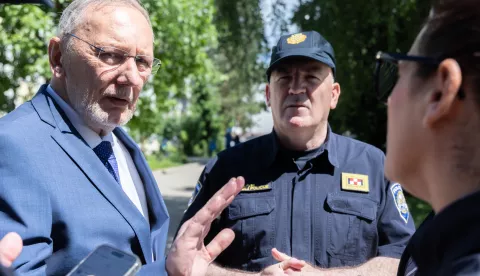 Zagreb, 29.05.2025. - Dan otvorenih vrata Policijske akademije, uz promociju policijskog zanimanja, te Dan sporta.Na fotografiji Davor Božinović, Nikola Milina.foto HINA/ Edvard ŠUŠAK
