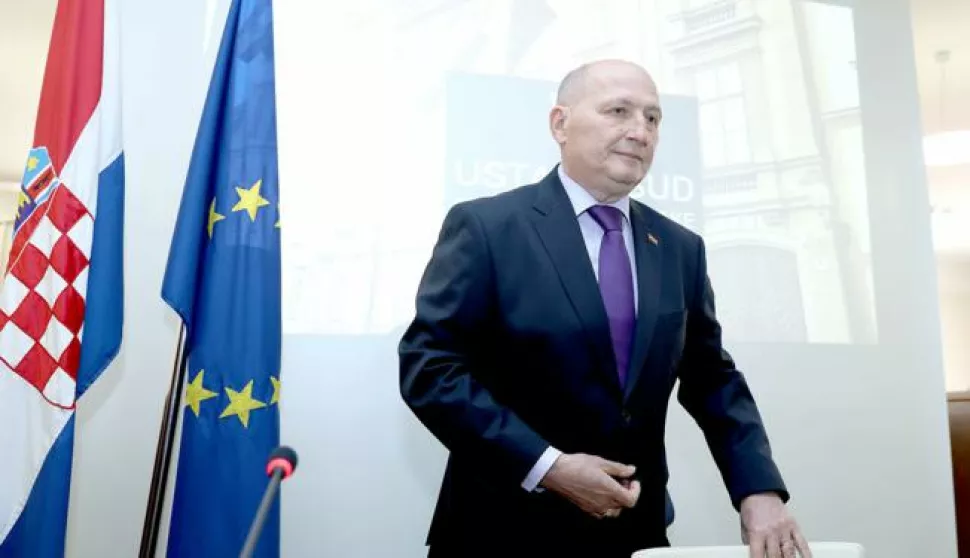 08.05.2018., Zagreb - Predsjednik Ustavnog suda Miroslav Separovic objavio je na konfrenciji za medije odluku o zakonu o Agrokoru. Photo: Patrik Macek/PIXSELL------2 stupcanovosti