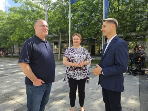 Obilježavanje Nacionalnog dana preživjelih od raka, 31.5.2025.Krunoslav &Scaron;ego, Ljiljana Ćenan, Ilijan Toma&scaron;Foto: Ivana Pau&scaron;ić