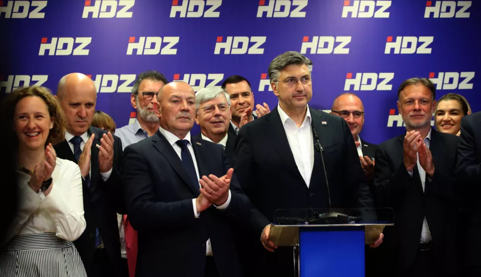 Zagreb, 01.06.2025. - Izjava za medije premijera Andreja Plenkovića u sjedi&scaron;tu HDZ-a u Gundulićevoj. foto HINA /Zvonimir KUHTIĆ/ kuzo