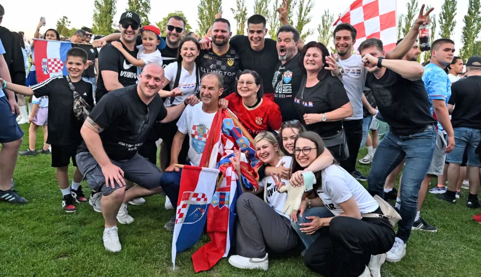Vukovar, 01.06.2025. - Nogometaši Vukovara 1991 prvaci su ove sezone u Prvoj NL čime su izborili ulazak u elitni rang hrvatskog nogometa iduće sezone.foto HINA/Gordan Panić