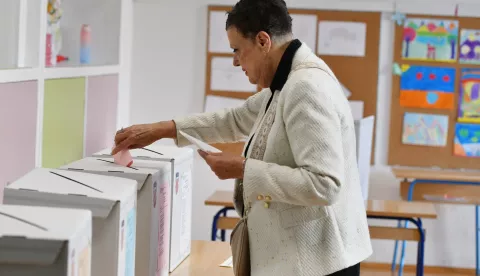 18.05.2025., Sibenik - Otvaranje biralista u Republici Hrvatskoj za lokalne izbore 2025.godine. Photo: Hrvoje Jelavic/PIXSELL