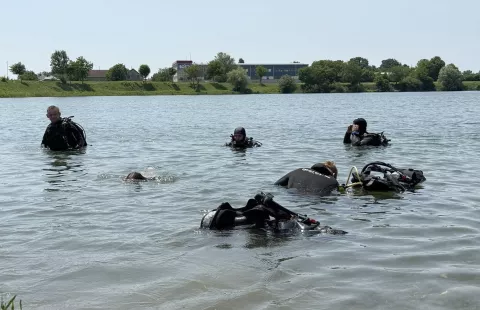 Vinkovci, 7, 6. 2025. kupali&scaron;te Banja, Eko akcija či&scaron;ćenja jezera, ronioci