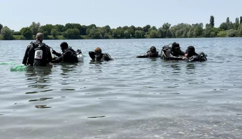 Vinkovci, 7, 6. 2025. kupali&scaron;te Banja, Eko akcija či&scaron;ćenja jezera, ronioci