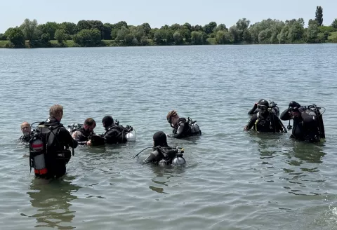 Vinkovci, 7, 6. 2025. kupali&scaron;te Banja, Eko akcija či&scaron;ćenja jezera, ronioci