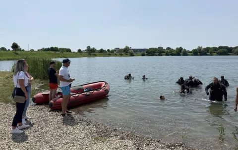 Vinkovci, 7, 6. 2025. kupali&scaron;te Banja, Eko akcija či&scaron;ćenja jezera, ronioci