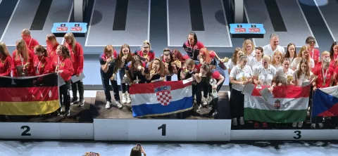 Szekesfehervar, 7.6.2025.- Hrvatska ?enska kugla?ka reprezentacija obranila je naslov svjetskih prvakinja osvojen 2023. godine, svladav?i u finalu u ma?arskom Szekesfehervaru Njema?ku s uvjerljivih 6-2 i ukupno 3642-3579 u sru?enim ?unjevima. foto HINA/ Hrvatski kugla?ki savez/ ua